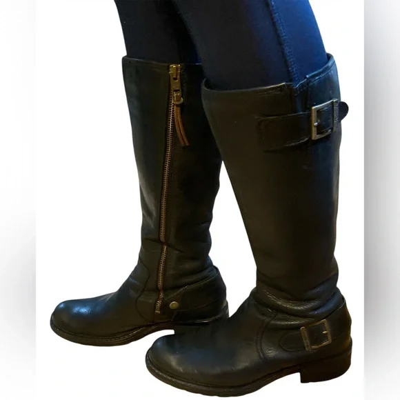 Timberland Black Leather Riding/Biker Boots Knee High Size 7.5 EUC - Picture 5 of 13